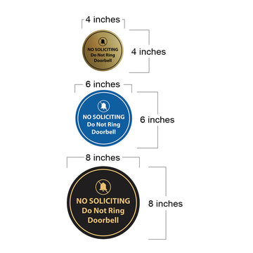 Circle No Soliciting Do Not Ring Doorbell Wall or Door Sign